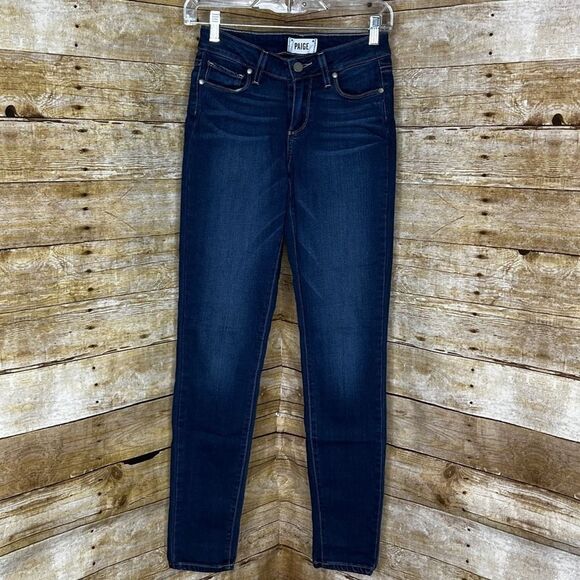 PAIGE VERDUGO ULTRA SKINNY MID-RISE ESSENTIAL MINIMALIST BOHO SKINNY JEANS 25 - Picture 1 of 15